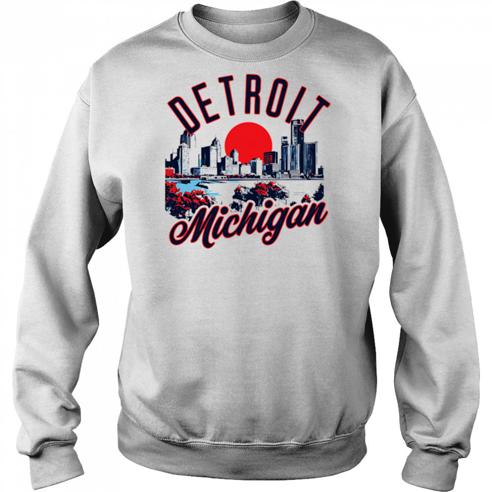 Detroit Michigan Skyline Sunset shirt Sweatshirt