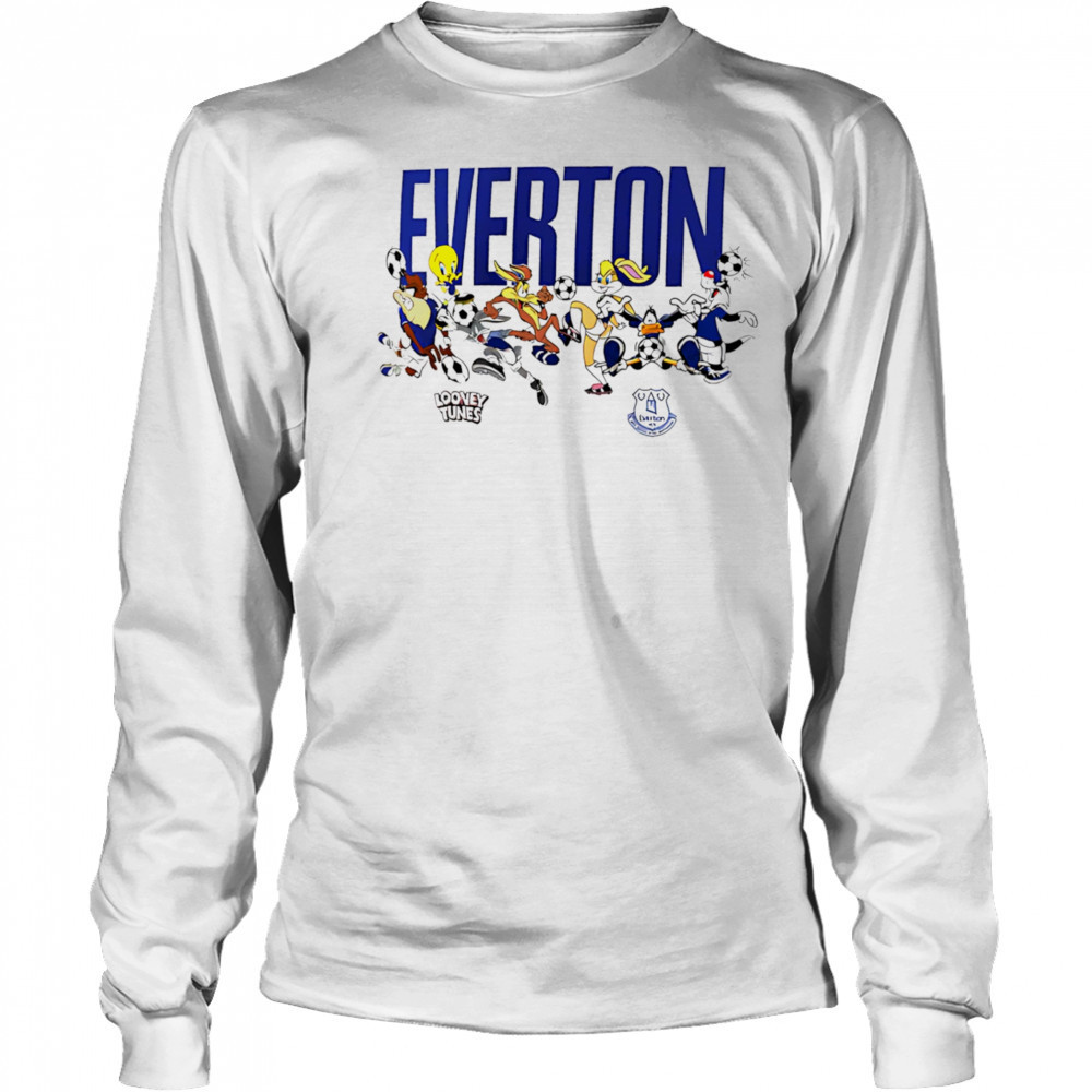 Everton Football Looney Tunes Multi Character shirt Long Sleeved