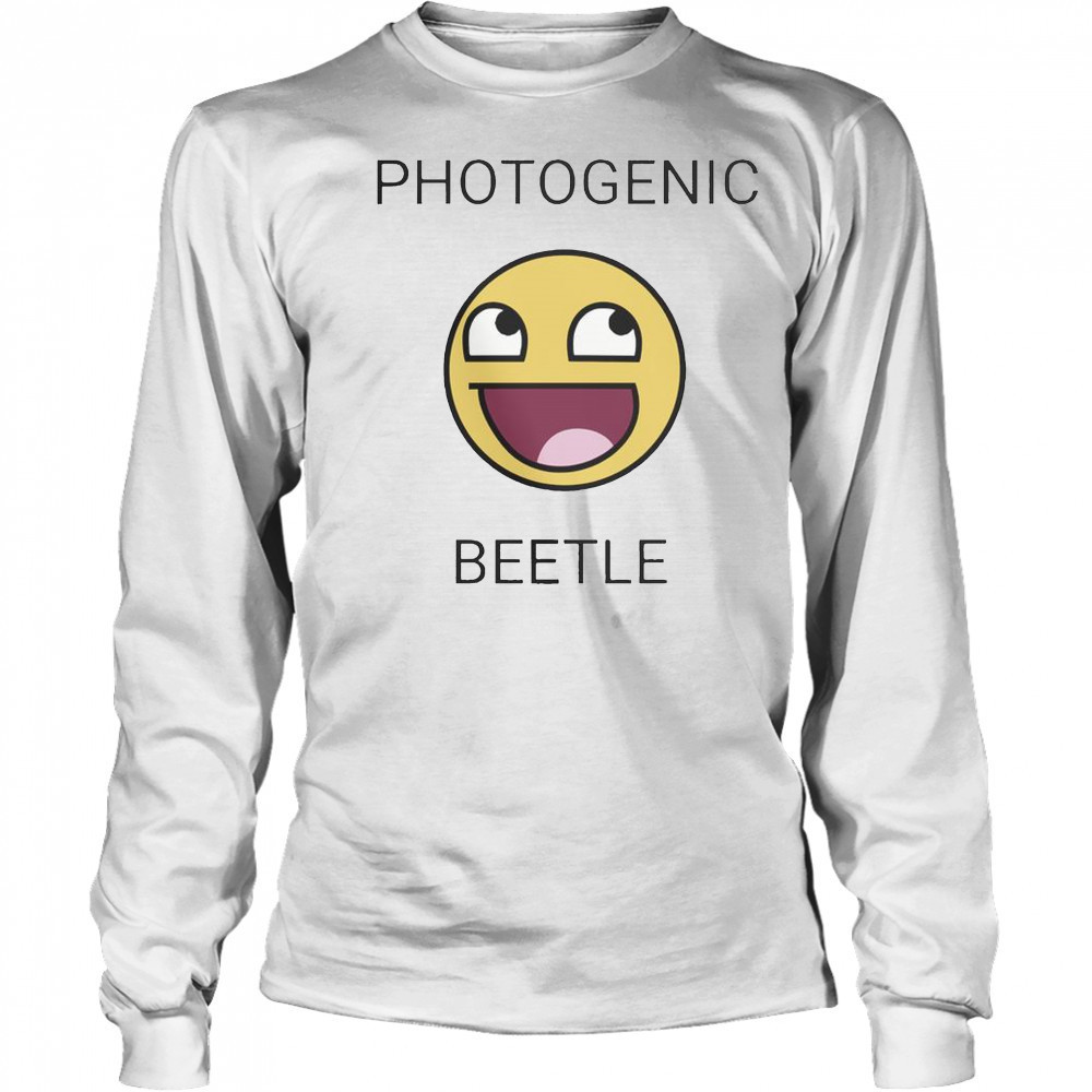 Face Smiley Meme Photogenic Beetle T-Shirt Long Sleeved