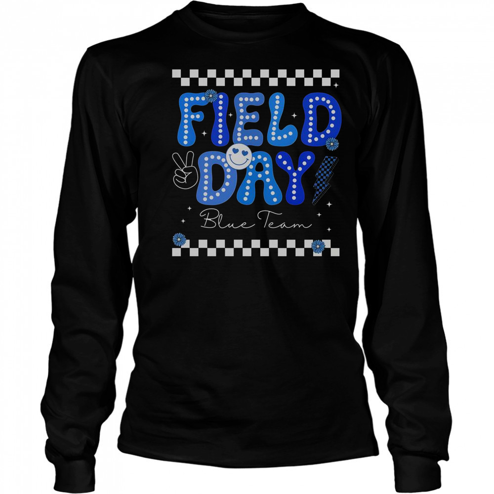 Field Day Trip Blue Team Color Game Competition T-Shirt Long Sleeved