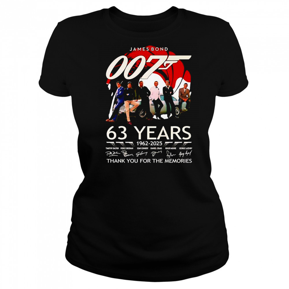 James Bond 007 63 years 1962 2025 thank you for the memories shirt Women's T-shirt