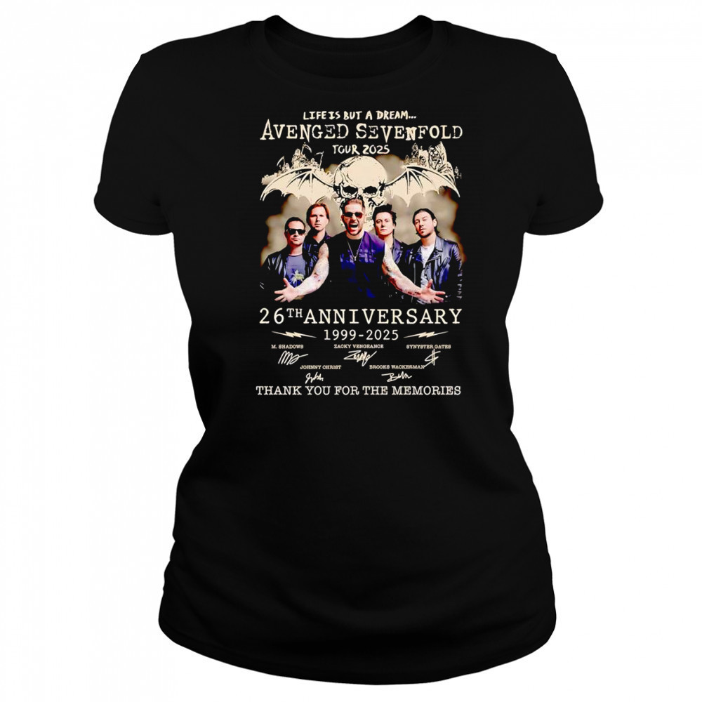 Life is but a dream Avenged Sevenfold tour 2025 26th anniversary 1999 2025 thank you for the memories shirt Women's T-shirt