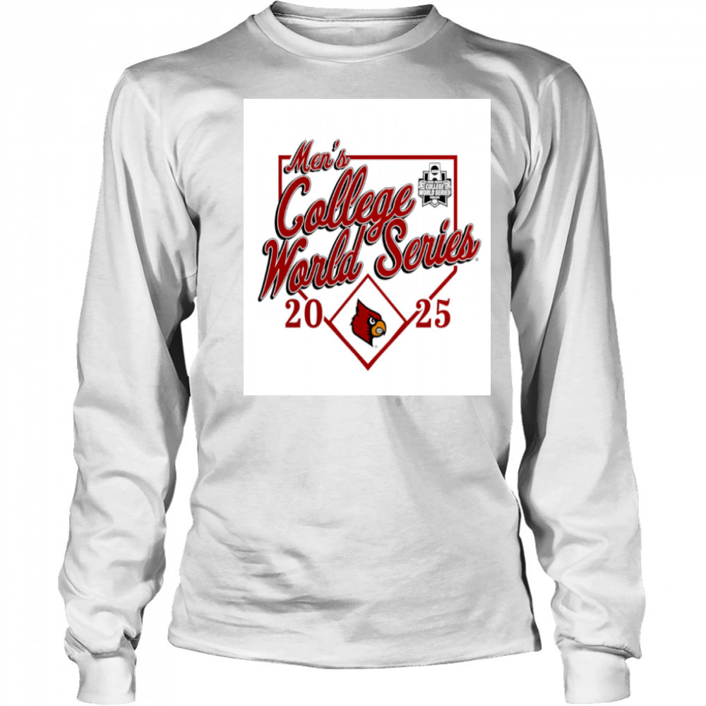 Men’s Heather Louisville Cardinals 2025 NCAA Baseball World Series shirt Long Sleeved