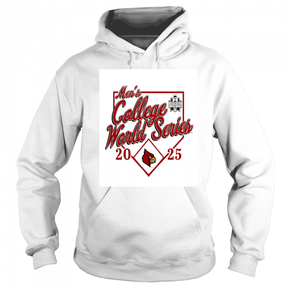 Men’s Heather Louisville Cardinals 2025 NCAA Baseball World Series shirt Hoodie
