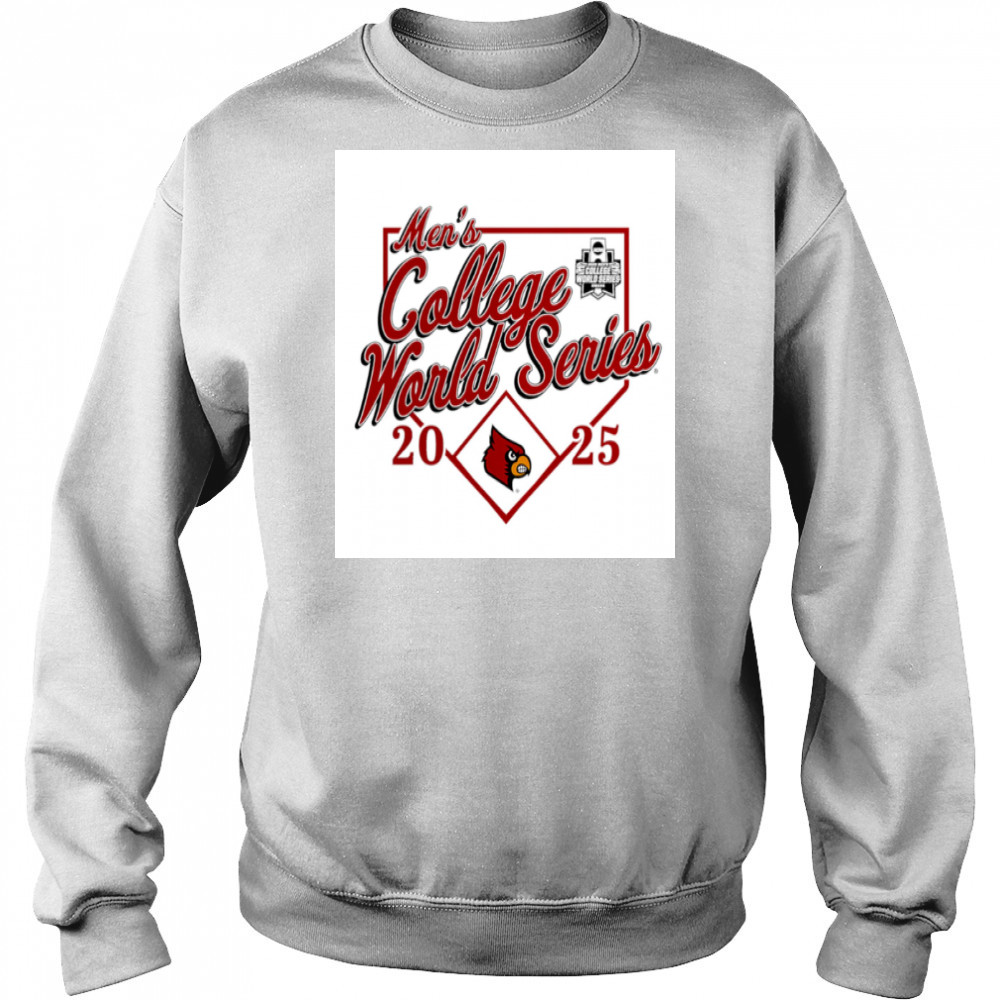Men’s Heather Louisville Cardinals 2025 NCAA Baseball World Series shirt Sweatshirt