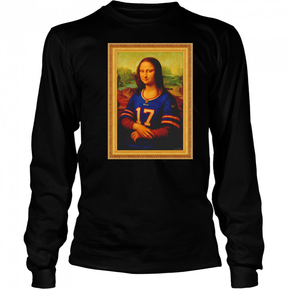 Mona Lisa x 17 Buffalo Bills Josh Allen shirt Long Sleeved