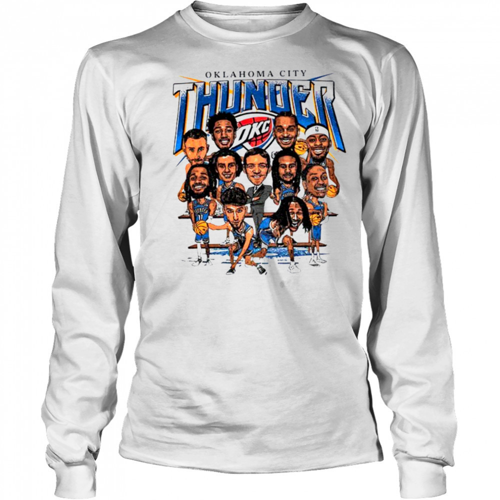 Oklahoma City Thunder OKC team caricature shirt Long Sleeved