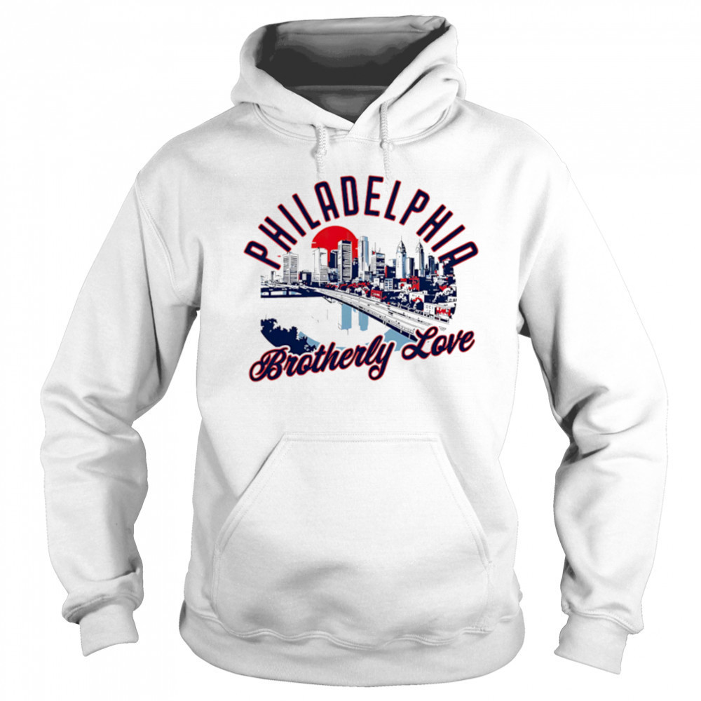 Philadelphia Brotherly Love Skyline Sunset shirt Hoodie