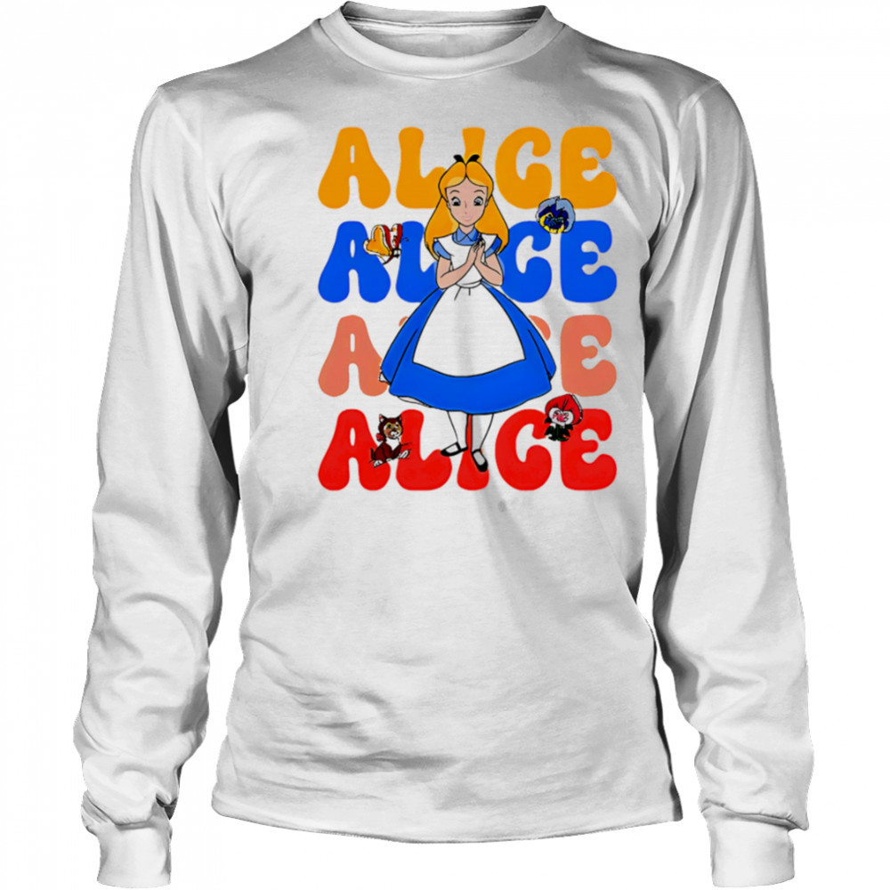 Alice repeat cartoon cute shirt Long Sleeved