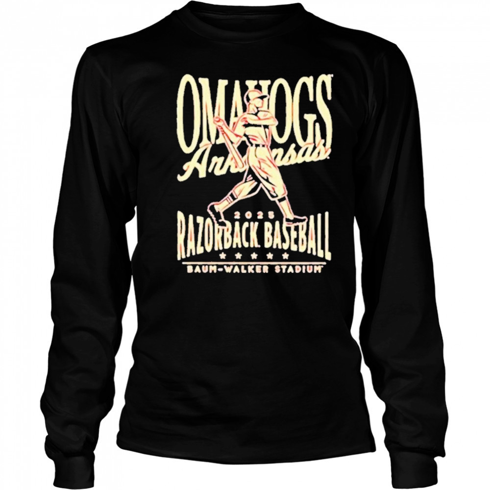 Arkansas Razorbacks Omahogs Baseball 2025 College World SeriesT-Shirt Long Sleeved