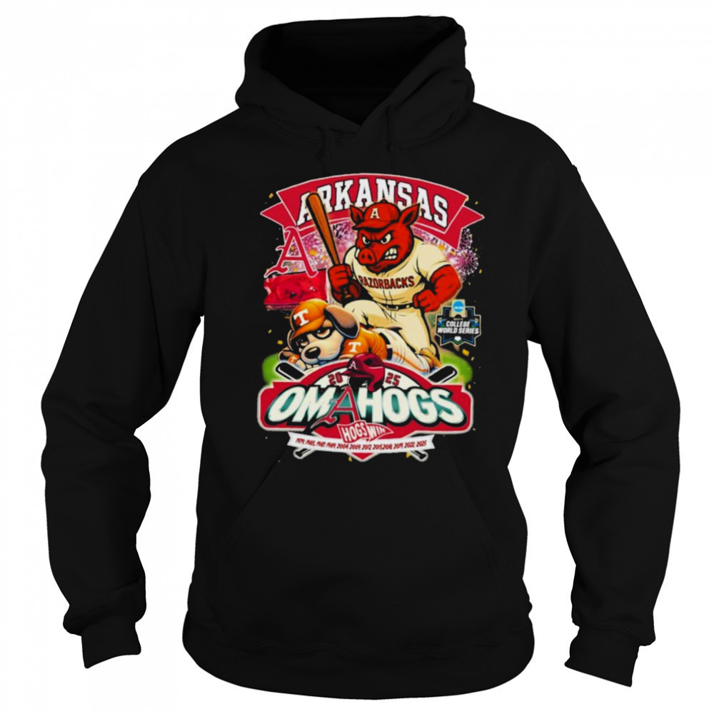 Arkansas Razorbacks Stomp Tennessee Volunteers NCAA 2025 College World Series Mascot T shirts Hoodie
