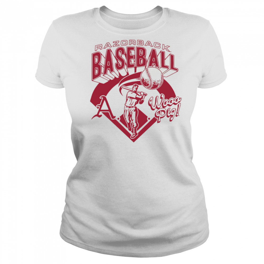 Arkansas Razorbacks Wooo Pig Baseball Vintage Sports shirt Women's T-shirt