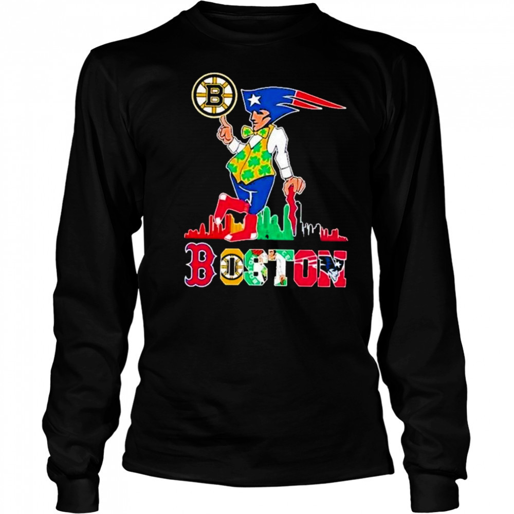 Boston Skyline Retro Sports Teams Logo 2025 Shirt Long Sleeved