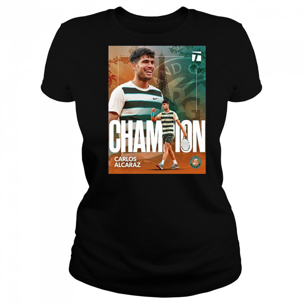 Carlos Alcaraz Roland Garros 2025 Champions T-Shirt Women's T-shirt