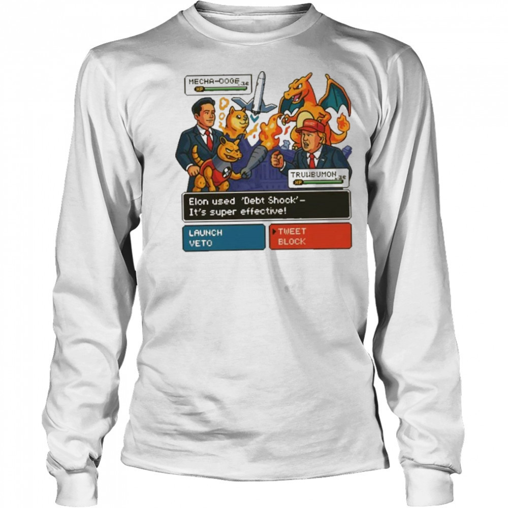 Elon Musk vs Donald Trump Battle 2025 Pokemon Cover Funny White shirt Long Sleeved