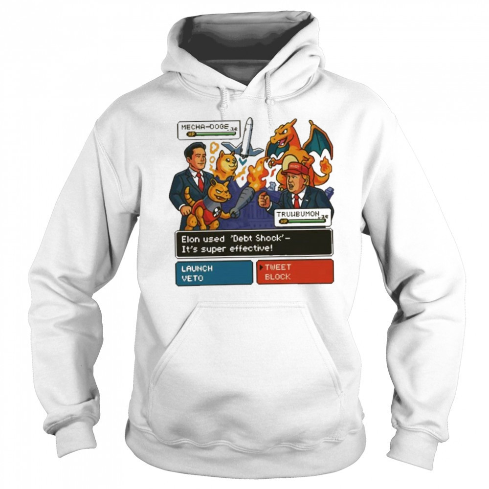 Elon Musk vs Donald Trump Battle 2025 Pokemon Cover Funny White shirt Hoodie