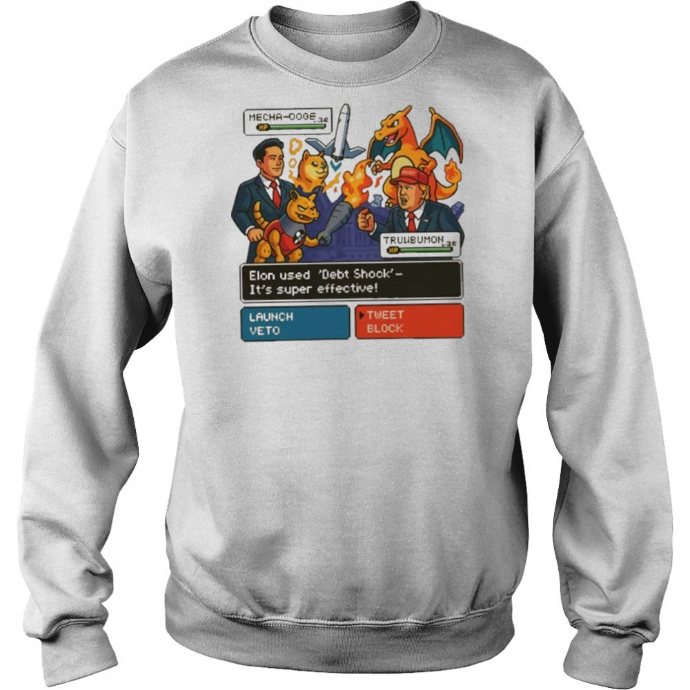 Elon Musk vs Donald Trump Battle 2025 Pokemon Cover Funny White shirt Sweatshirt