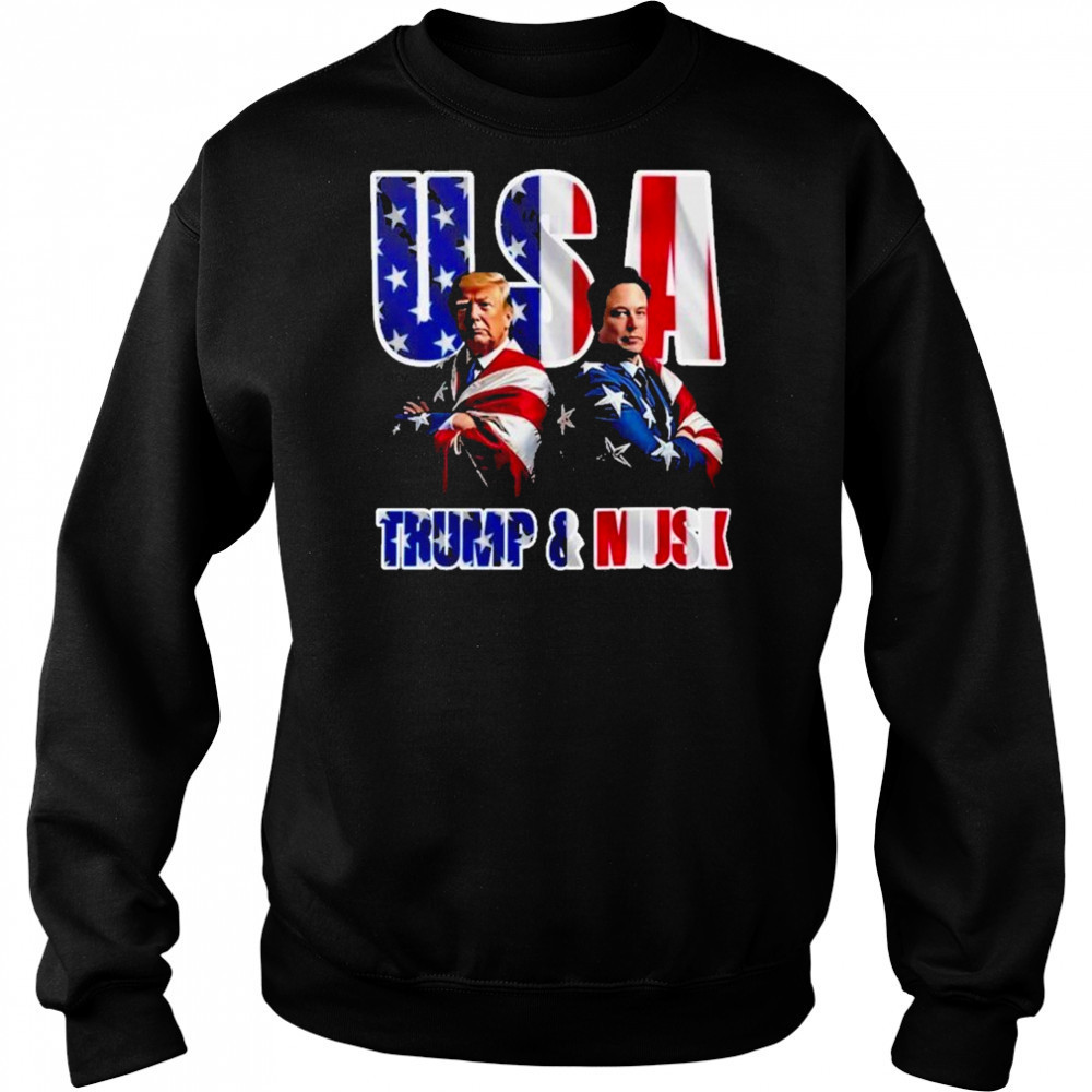 Elon Musk Vs Donald Trump USA Cover Flag American 2025 Black shirt Sweatshirt