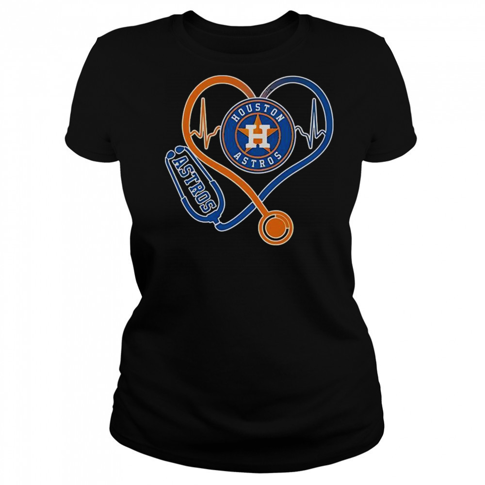 Houston Astros Caring Hearts Nurse Stethoscope T-Shirt Women's T-shirt