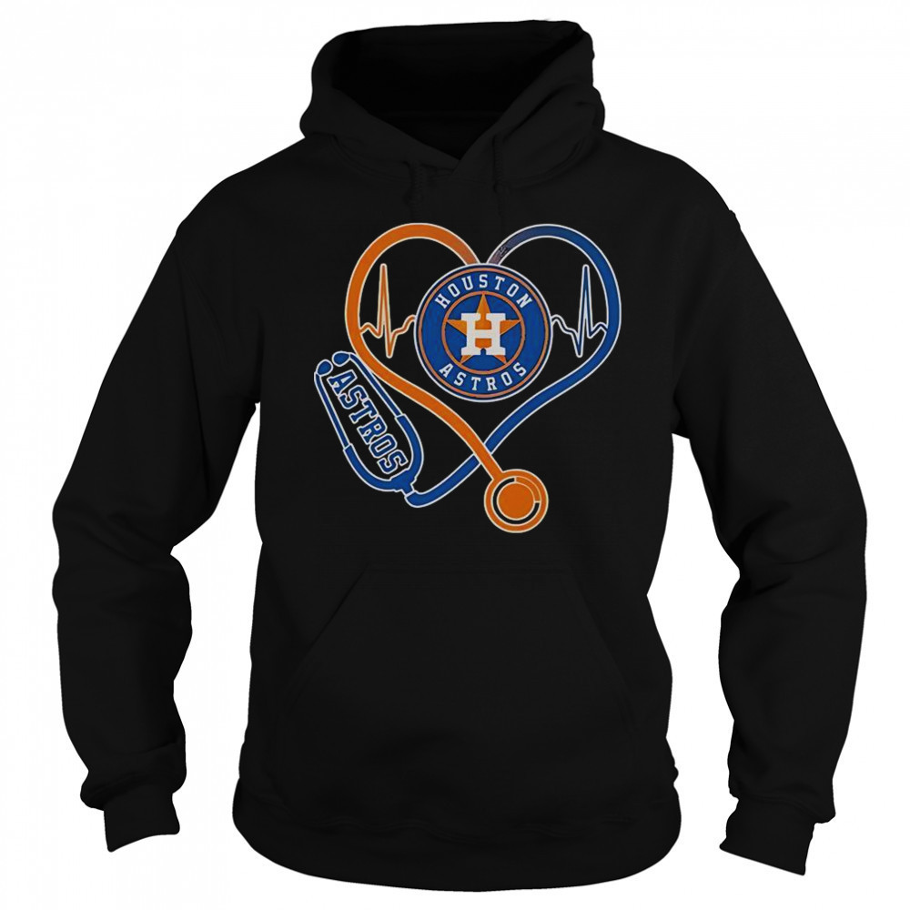 Houston Astros Caring Hearts Nurse Stethoscope T-Shirt Hoodie