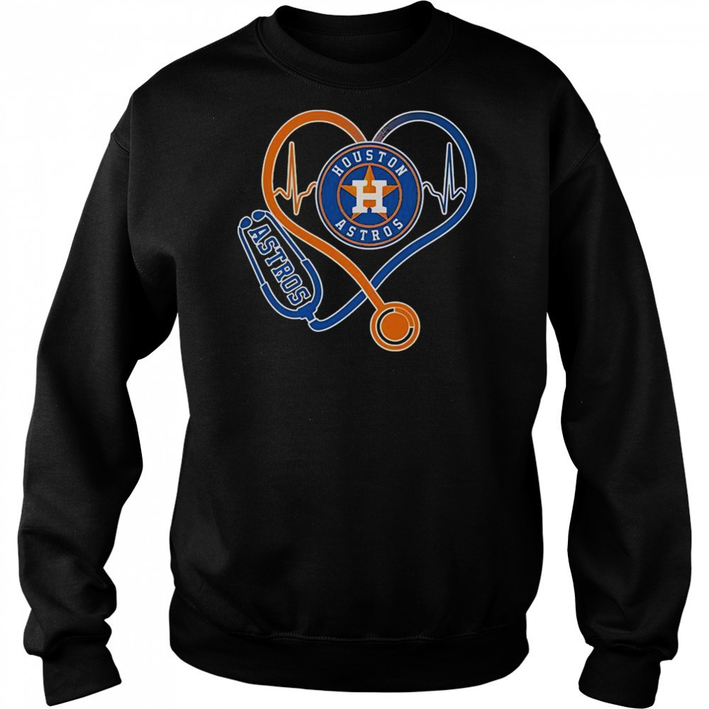 Houston Astros Caring Hearts Nurse Stethoscope T-Shirt Sweatshirt