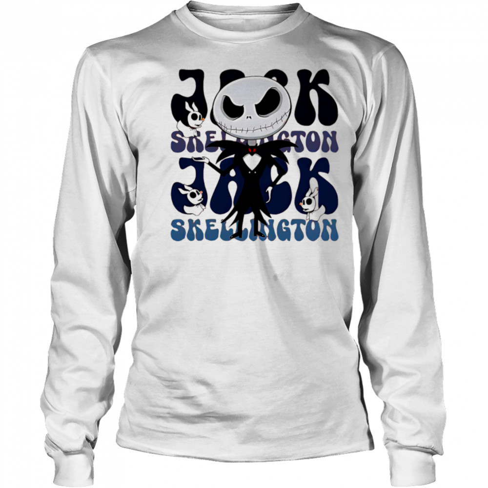 Jack Skellington repeat cartoon cute shirt Long Sleeved