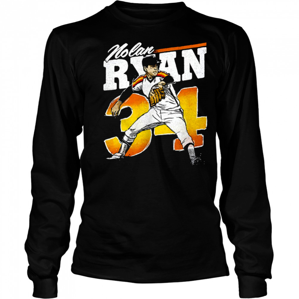 Nolan Ryan Houston Astros MLB baseball player retro shirt Long Sleeved