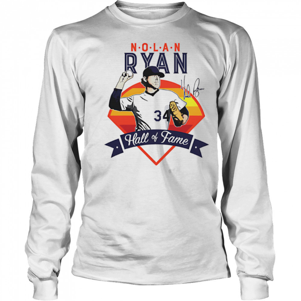 Nolan Ryan Houston Hall Of Fame vintage signature shirt Long Sleeved