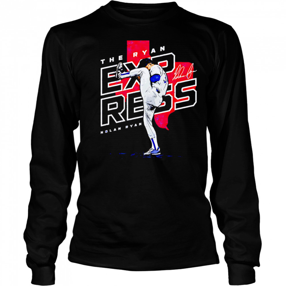 Nolan Ryan Texas Player Map signature vintage shirt Long Sleeved