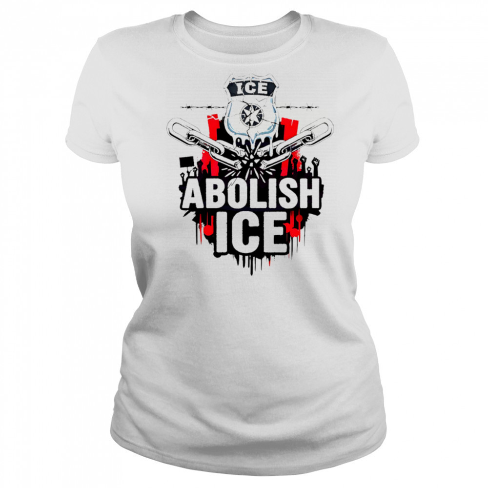 Abolish Ice Protest Graphic Badge Barbed Wire Art shirt Women's T-shirt