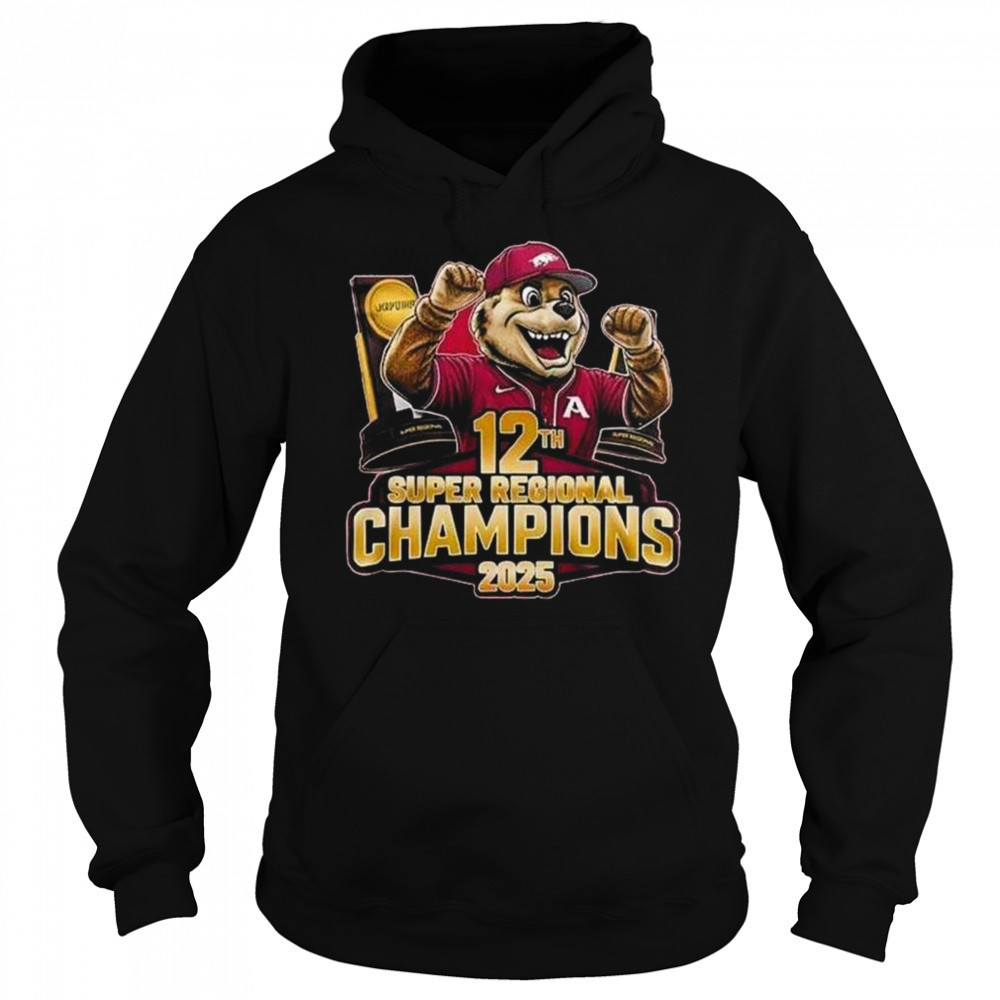 Arkansas Razorbacks 12th Super Regional Champions 2025 Mascot Shirt Hoodie