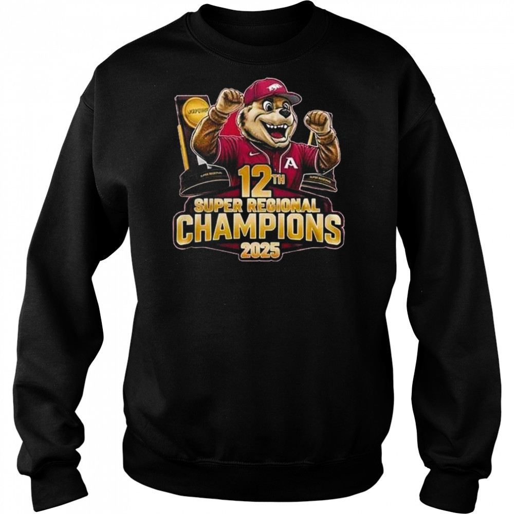 Arkansas Razorbacks 12th Super Regional Champions 2025 Mascot Shirt Sweatshirt