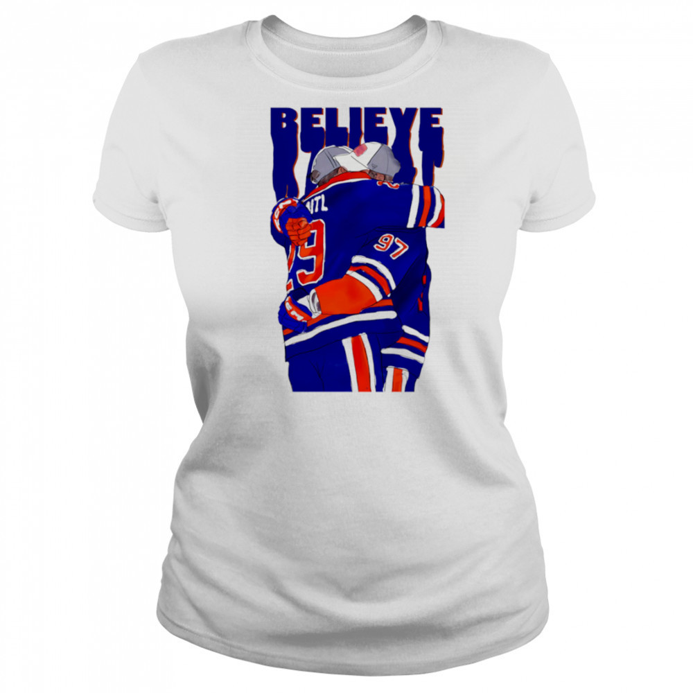 BELIEVE Edmonton Oilers Connor McDavid and Leon Draisaitl shirt Women's T-shirt