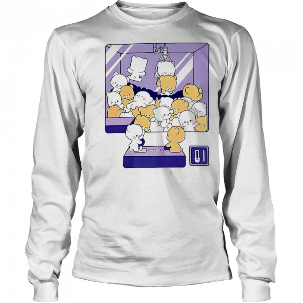 Claw Machine cute pink bears shirt Long Sleeved