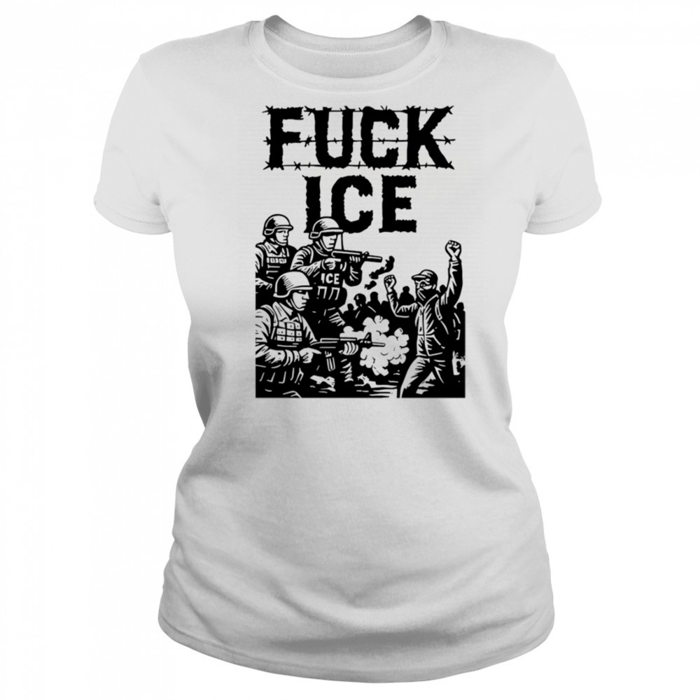 Fuck Ice Barbed Wire Protest Immigration Rights Graphic shirt Women's T-shirt