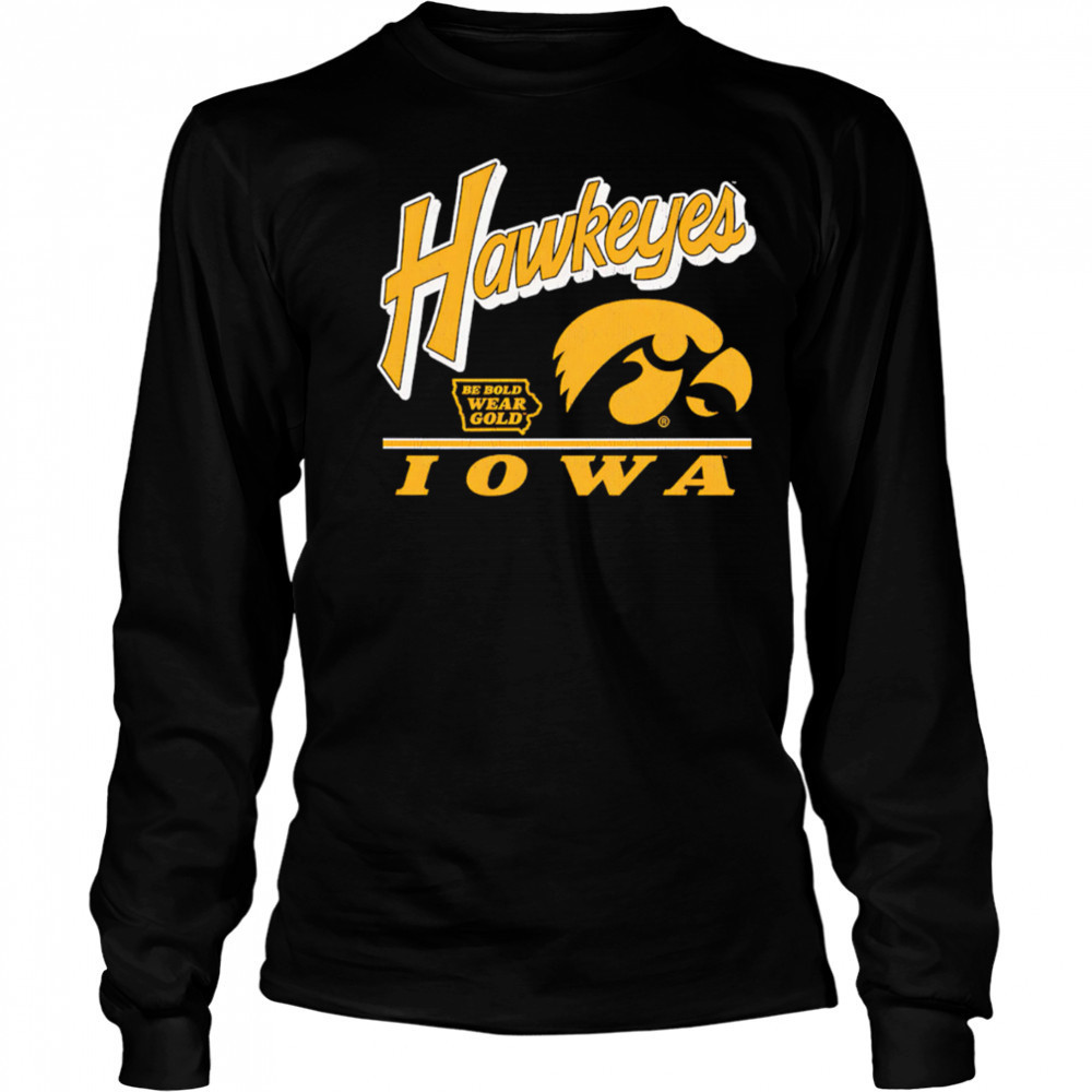 Iowa Hawkeyes Fly By Vintage Be Bold Wear Gold shirt Long Sleeved