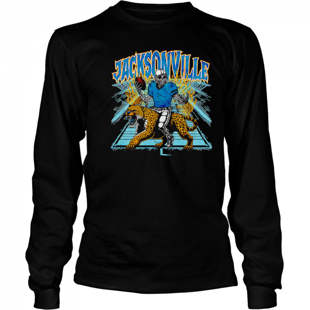 Jacksonville Football Skeleton graphic shirt Long Sleeved