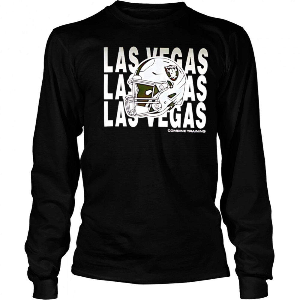 Las Vegas Raiders repeat helmet combine training 2025 shirt Long Sleeved