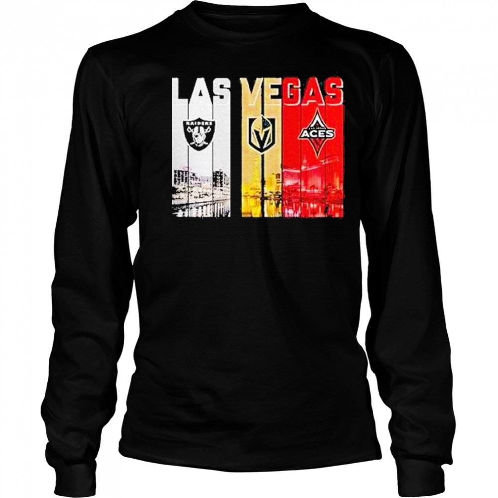 Las Vegas Skyline City Sports Team Logo Shirt Long Sleeved