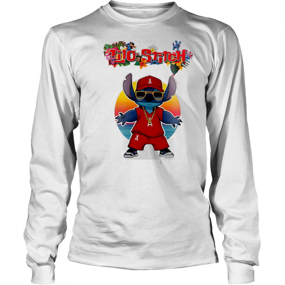 Los Angeles Angels x Lilo and Stitch Baseball shirt Long Sleeved