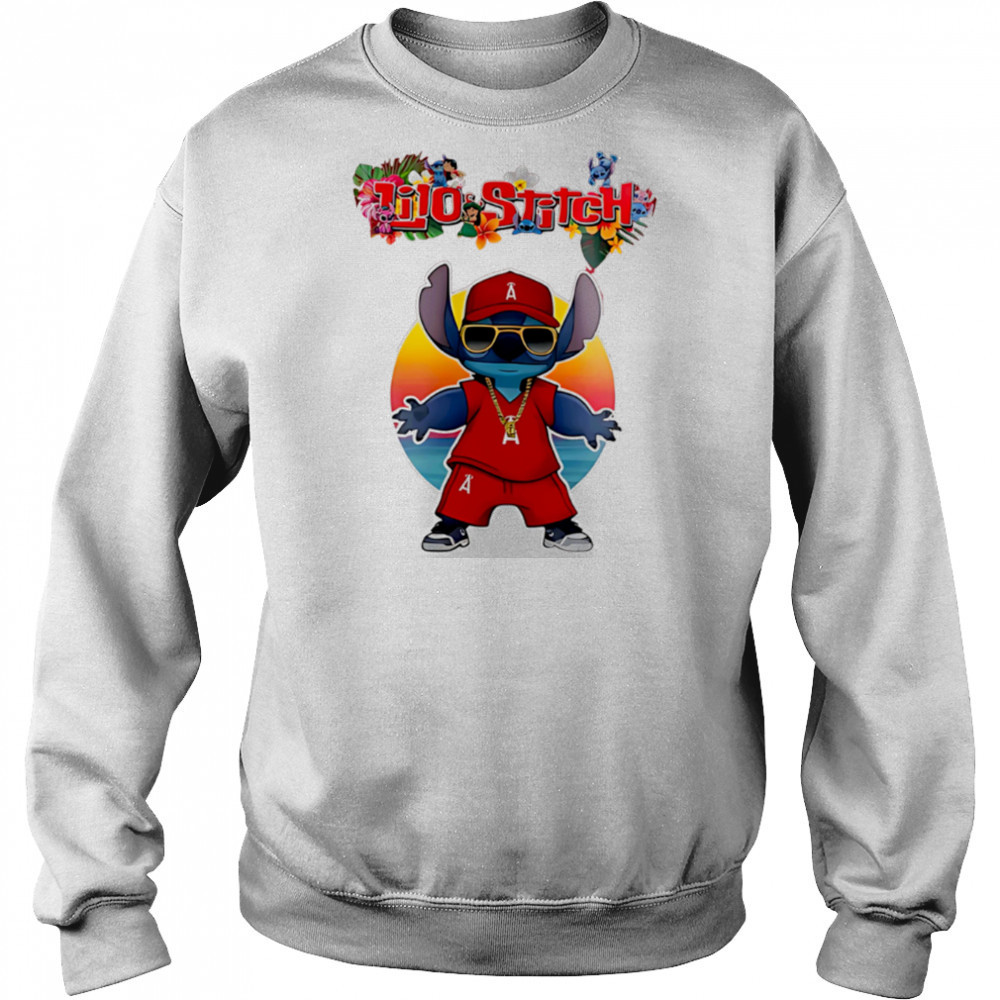 Los Angeles Angels x Lilo and Stitch Baseball shirt Sweatshirt