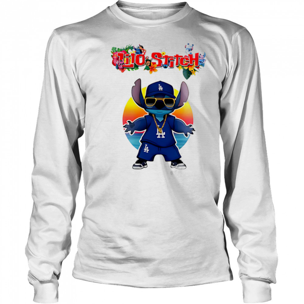 Los Angeles Dodgers x Lilo and Stitch Baseball shirt Long Sleeved