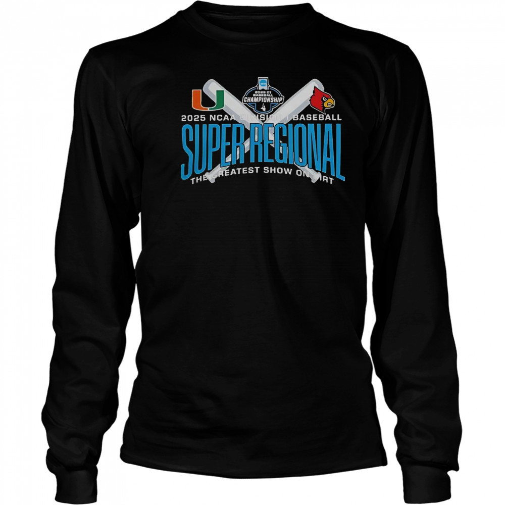 Miami Hurricanes Vs Coastal Carolina 2025 NCAA Baseball Super Regional T-Shirt Long Sleeved