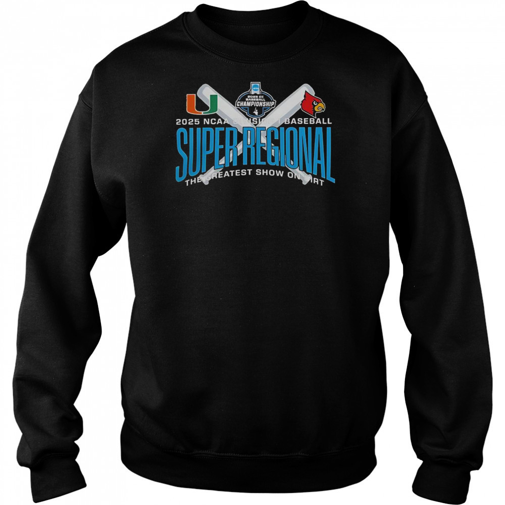 Miami Hurricanes Vs Coastal Carolina 2025 NCAA Baseball Super Regional T-Shirt Sweatshirt