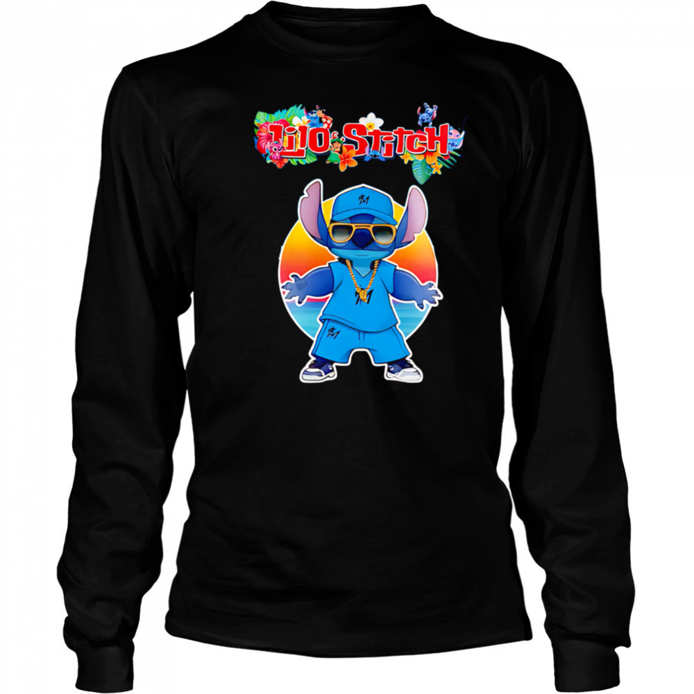 Miami Marlins x Lilo and Stitch Baseball shirt Long Sleeved
