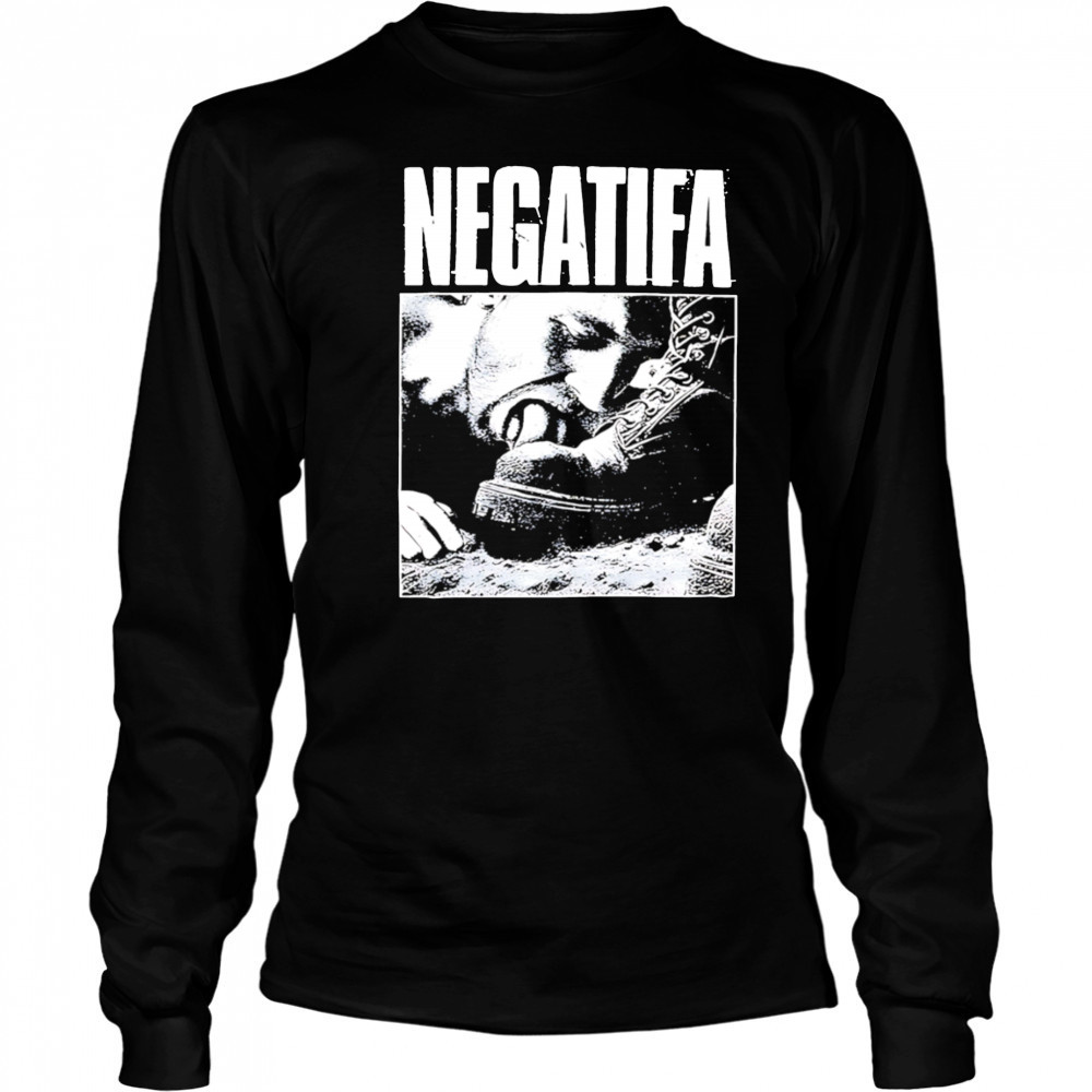 Negatifa licking shoe retro shirt Long Sleeved