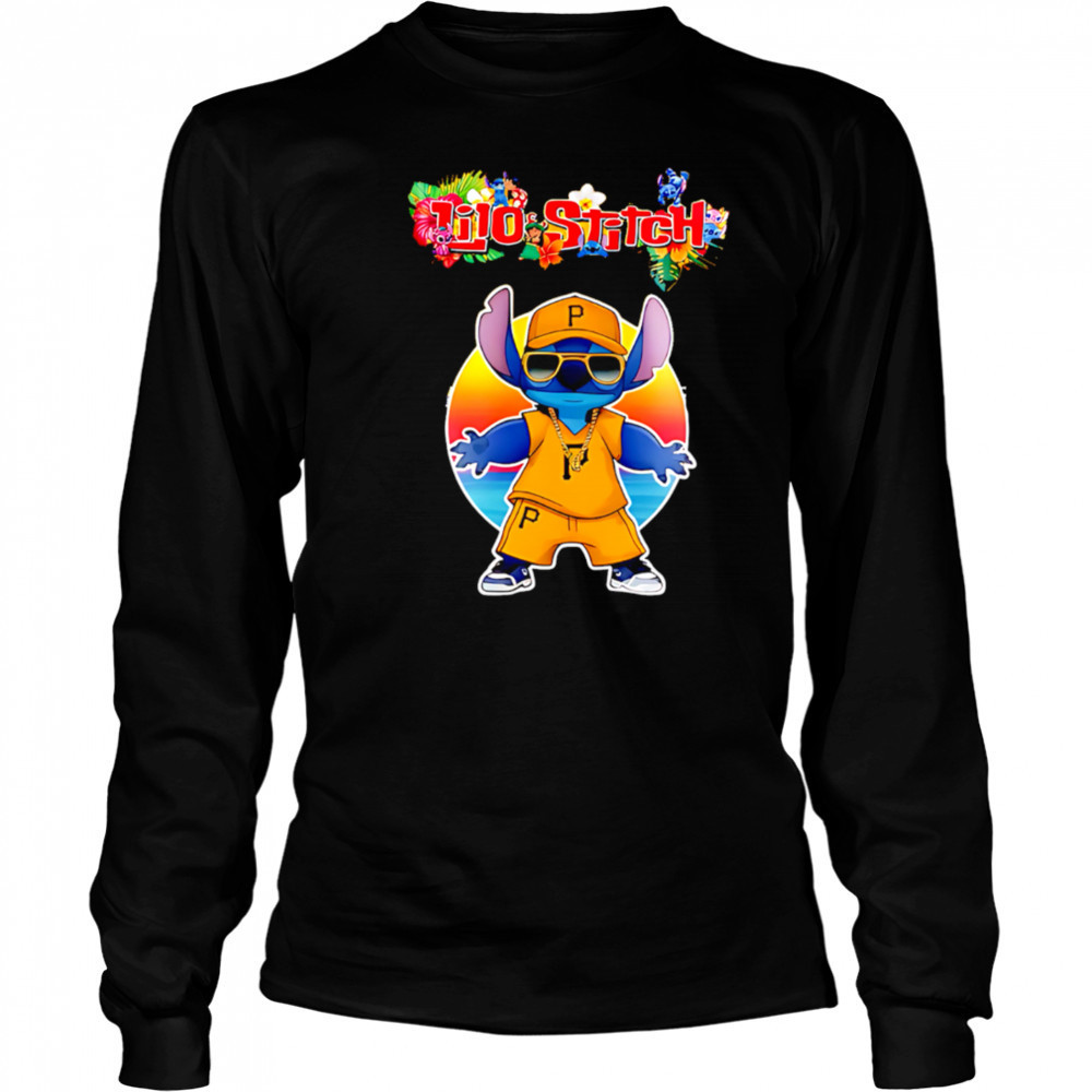 Pittsburgh Pirates x Lilo and Stitch Baseball shirt Long Sleeved