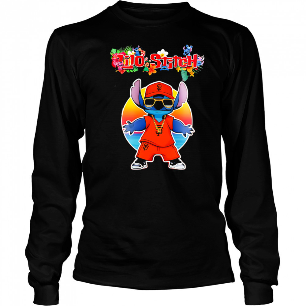 San Francisco Giants x Lilo and Stitch Baseball shirt Long Sleeved