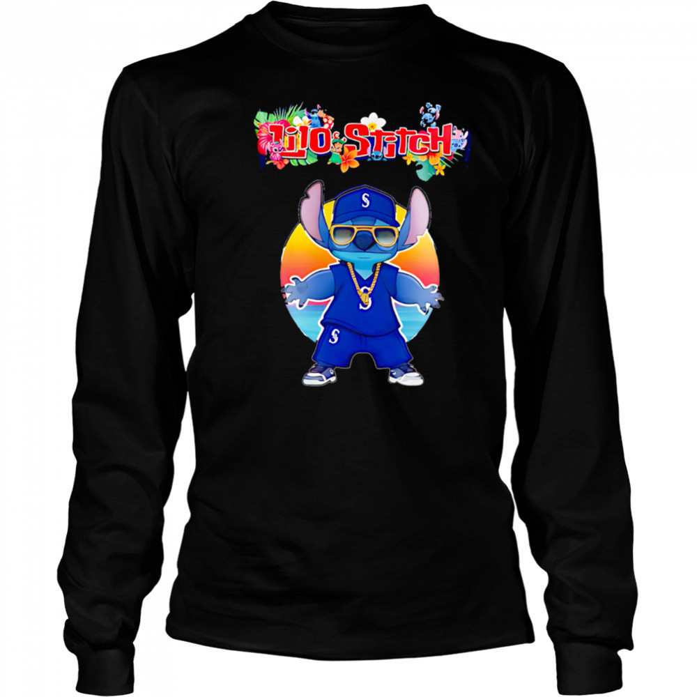 Seattle Mariners x Lilo and Stitch Baseball shirt Long Sleeved