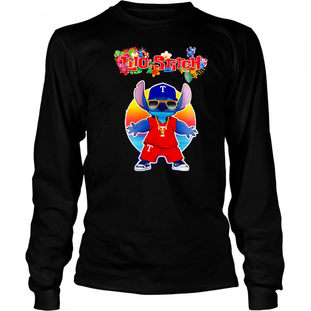 Texas Rangers x Lilo and Stitch Baseball shirt Long Sleeved